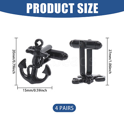 4 Pairs Alloy Cufflinks FIND-CA0011-40EB-1