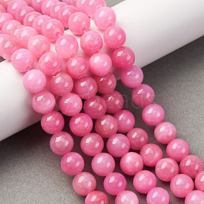 Natural Mashan Jade Round Beads Strands G-D263-8mm-XS30-1