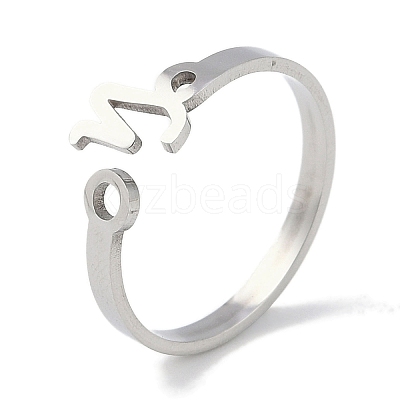 Non-Tarnish Constellations 304 Stainless Steel Open Cuff Ring for Women RJEW-L122-001P-05-1