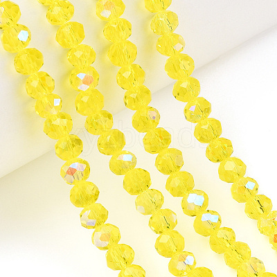 Electroplate Glass Beads Strands EGLA-A034-T6mm-L28-1