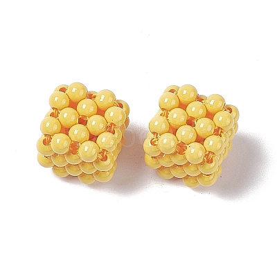 Handmade Opaque Plastic Woven Beads KY-P015-06B-1
