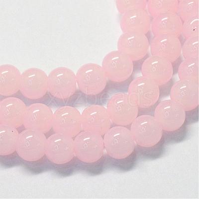 Baking Paint Imitation Jade Glass Round Bead Strands DGLA-Q021-10mm-02-1