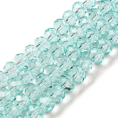 Transparent Baking Paint Glass Beads Strands DGLA-A034-T8mm-D01-1