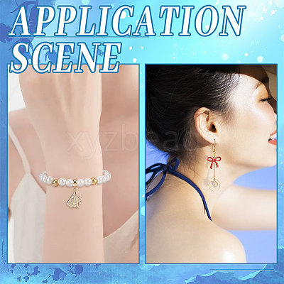 8Pcs 2 Style Brass Micro Pave Clear Cubic Zirconia Charms ZIRC-BBC0001-86-1