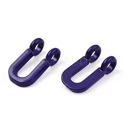 Rack Plating Spray Painted Alloy 2-Loop Link Pendants PALLOY-N176-01U-1