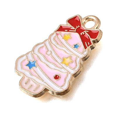 Alloy with Pink Enamel Pendants AL-CBA9E11-04KCG-02A-1