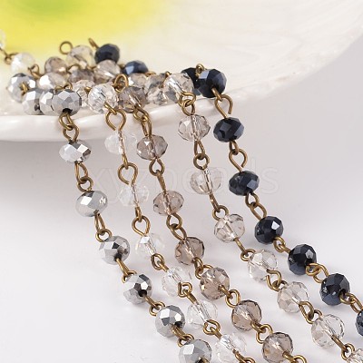 Handmade Glass Beaded Chains for Necklaces Bracelets Making AJEW-JB00172-1