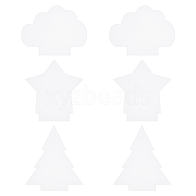 6Pcs Christmas Tree & Star & Cloud Acrylic Board TACR-GA0001-03-1