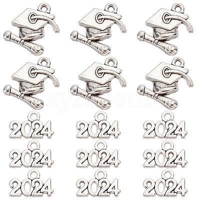 100Pcs 2 Styles Tibetan Style Alloy Charms TIBE-SC0001-88-1