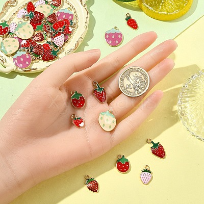 40Pcs 8 Styles Alloy Enamel Pendants ENAM-YW0004-49-1