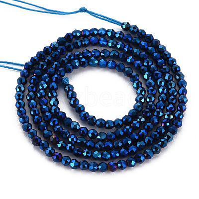 Electroplated Glass Beads Strands EGLA-S174-23D-02-1