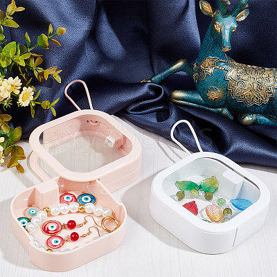 4Pcs 2 Colors Square ABS+TPE Multifunction Pocket-Sized Push Button Storage Box CON-GF0001-11-1