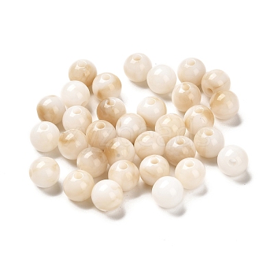 Imitation Jade Acrylic Beads MACR-G066-01G-1