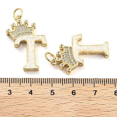 Brass Micro Pave Clear Cubic Zirconia Pendants KK-G498-01T-02-1