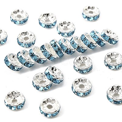 Brass Grade A Rhinestone Spacer Beads RB-A014-Z8mm-03S-1