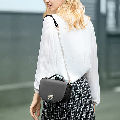 3Pcs 2 Style PU Leather Shoulder Strap & ABS Plastic Imitation Pearl Bag Chain Straps FIND-WR0009-25-1