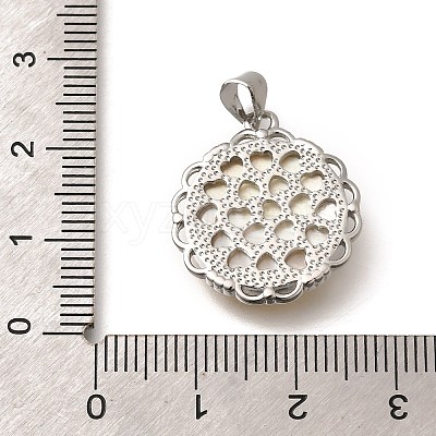 Brass with Natural Shell Carved Pendants KK-Z091-01P-02-1
