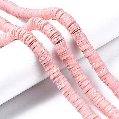 Flat Round Handmade Polymer Clay Beads CLAY-R067-10mm-18-1