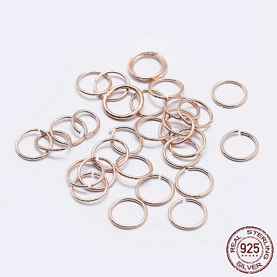 925 Sterling Silver Saw Cut Open Jump Rings STER-F036-02RG-0.8x4mm-1