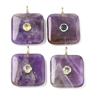 Natural Amethyst Pendants G-H318-02G-07-1