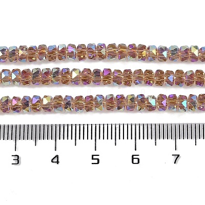 Electroplate Glass Beads Strands GLAA-Q105-03D-1