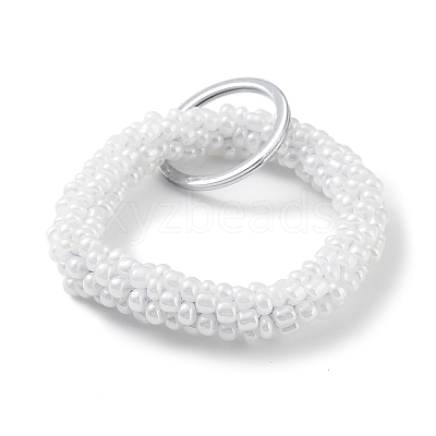 Glass Beaded Bracelet Wrist Keychain AJEW-Z018-01H-1