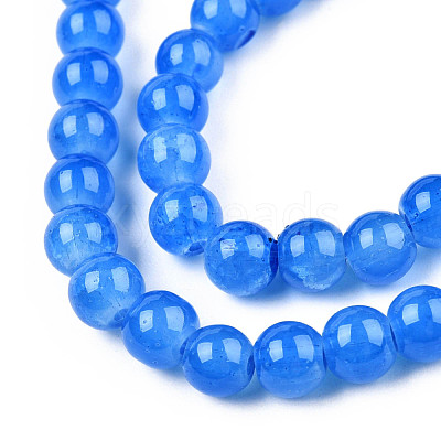 Baking Paint Crackle Glass Bead Strands DGLA-Q023-6mm-YS16-1