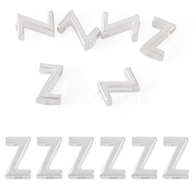 6Pcs 925 Sterling Silver Hollow Initial Beads STER-TA0001-53Z-1