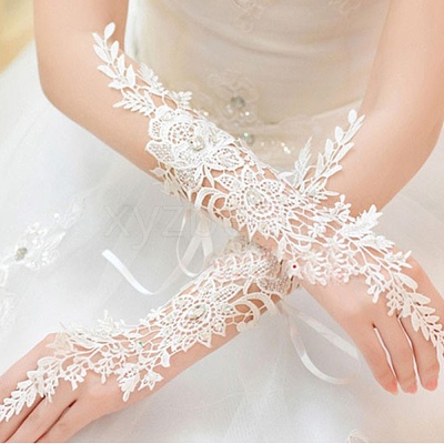 Flower Parttern Lace Gloves HUDU-PW0001-077-1