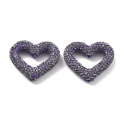 Heart Shape Polymer Clay Rhinestone Beads CLAY-NH0001-09A-06-1