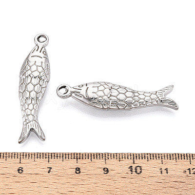 304 Stainless Steel Fish Pendants STAS-T069-14P-1