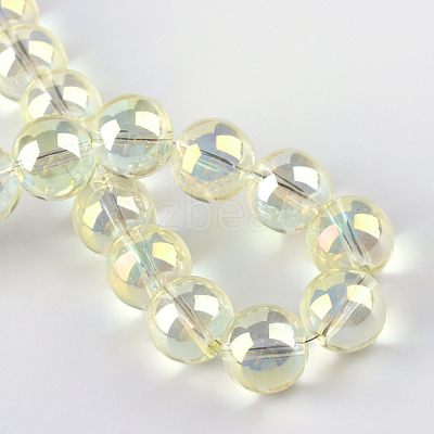 Electroplate Glass Beads Strands EGLA-Q062-8mm-A02-1