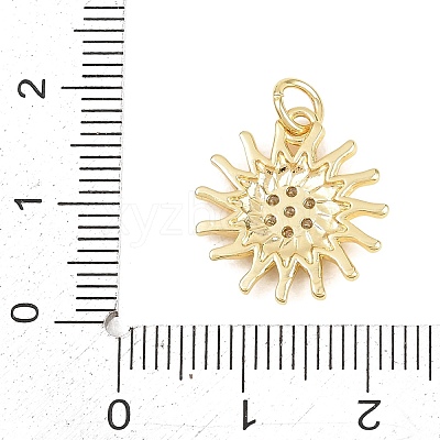 Brass Micro Pave Clear Cubic Zirconia Pendants KK-D258-08G-02-1