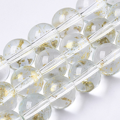 Transparent Spray Painted Glass Bead Strands GLAA-N035-03D-B09-1