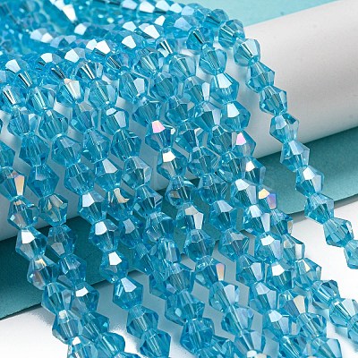Electroplate Glass Beads Strands EGLA-Q118-6mm-B05-1