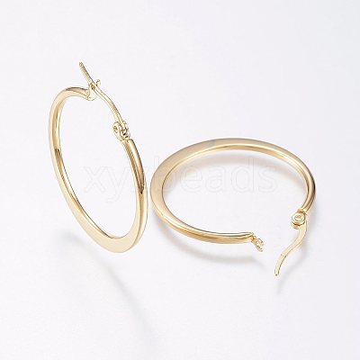 304 Stainless Steel Hoop Earrings X-EJEW-F105-20G-1
