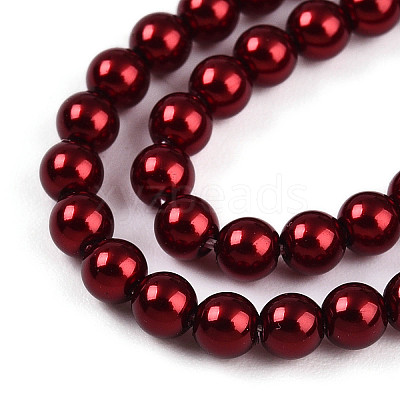 Baking Paint Pearlized Glass Pearl Bead Strands HY-N002-3mm-A13-1