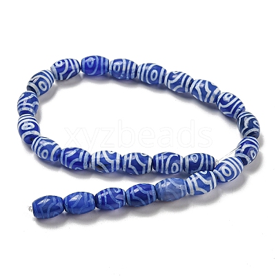Blue Tibetan Style dZi Beads Strands TDZI-NH0001-C06-01-1