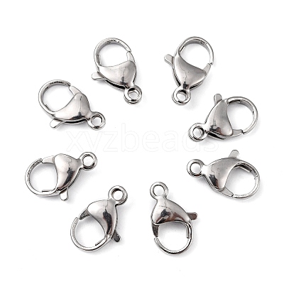 Tarnish Resistant Polished 304 Stainless Steel Lobster Claw Clasps X-STAS-R072-08A-1