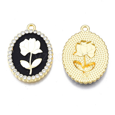 Rack Plating Alloy Enamel Pendants PALLOY-S132-337A-1