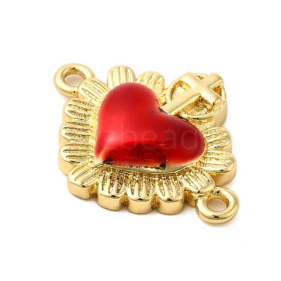 Brass Enamel Connector Charms KK-P303-14A-G-1