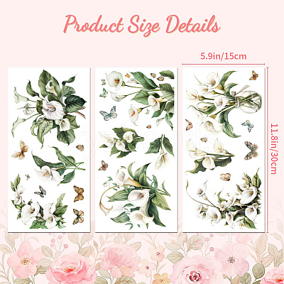 3 Sheets 3 Styles PVC Waterproof Decorative Stickers DIY-WH0404-080-1