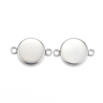 Tarnish Resistant 304 Stainless Steel Cabochon Connector Settings STAS-G127-14-10mm-P-1
