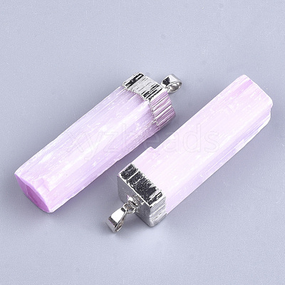 Electroplate Natural Selenite Big Pendants G-S344-41B-1