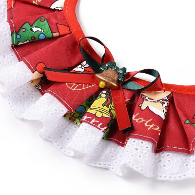 Cloth Pet's Christmas Lace Bandanas AJEW-D051-06B-1
