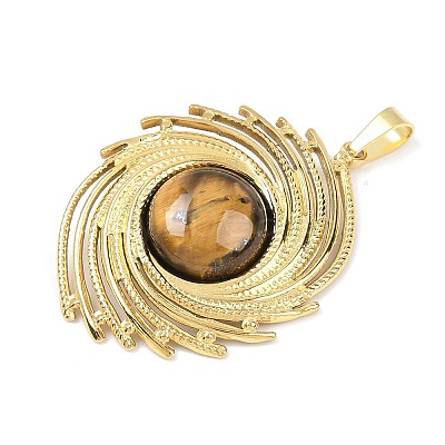 Natural Tiger Eye Pendants STAS-B109-01G-03-1