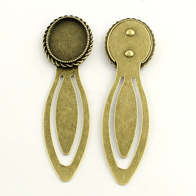 18x25mm Tray Bookmark Cabochon Settings PALLOY-S033-24AB-NR-1
