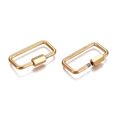 304 Stainless Steel Screw Carabiner Lock Charms X-STAS-K195-01G-1