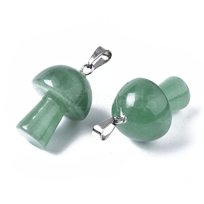 Natural Green Aventurine Pendants G-N0325-10G-1
