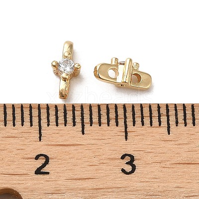 Rack Plating Brass Cubic Zirconia Multi-Strand Links KK-K376-02-1
